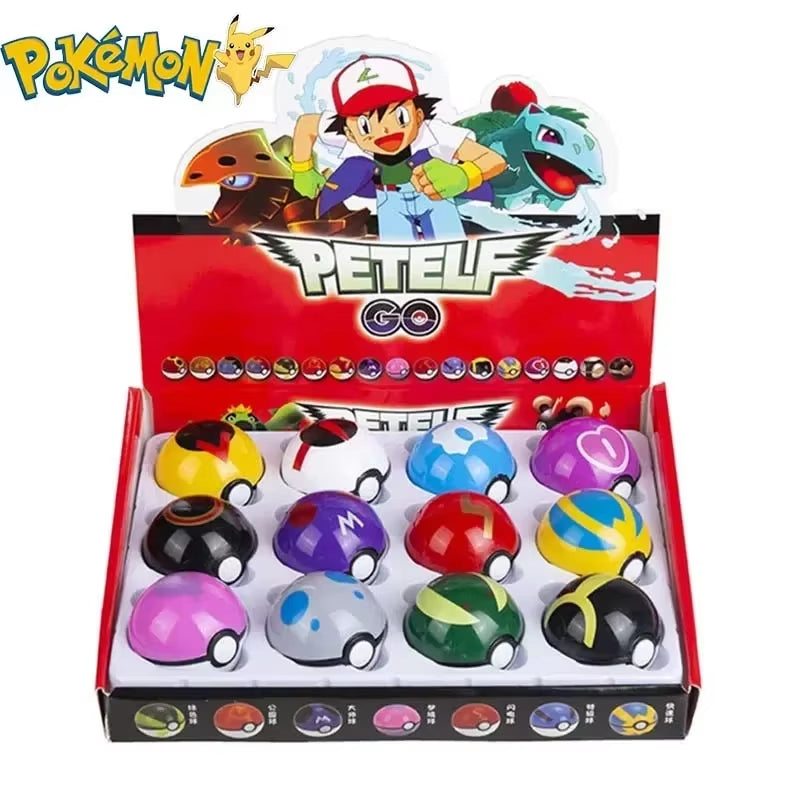 12Pcs Pokemon Figure Pokeball Toys Pikachu Charmander Anime Figure Kawaii Doll Collect Accessories Kids Birthday Gifts Ornament
